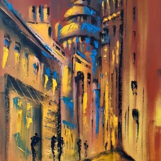 Original Abstract Cityscape Painting